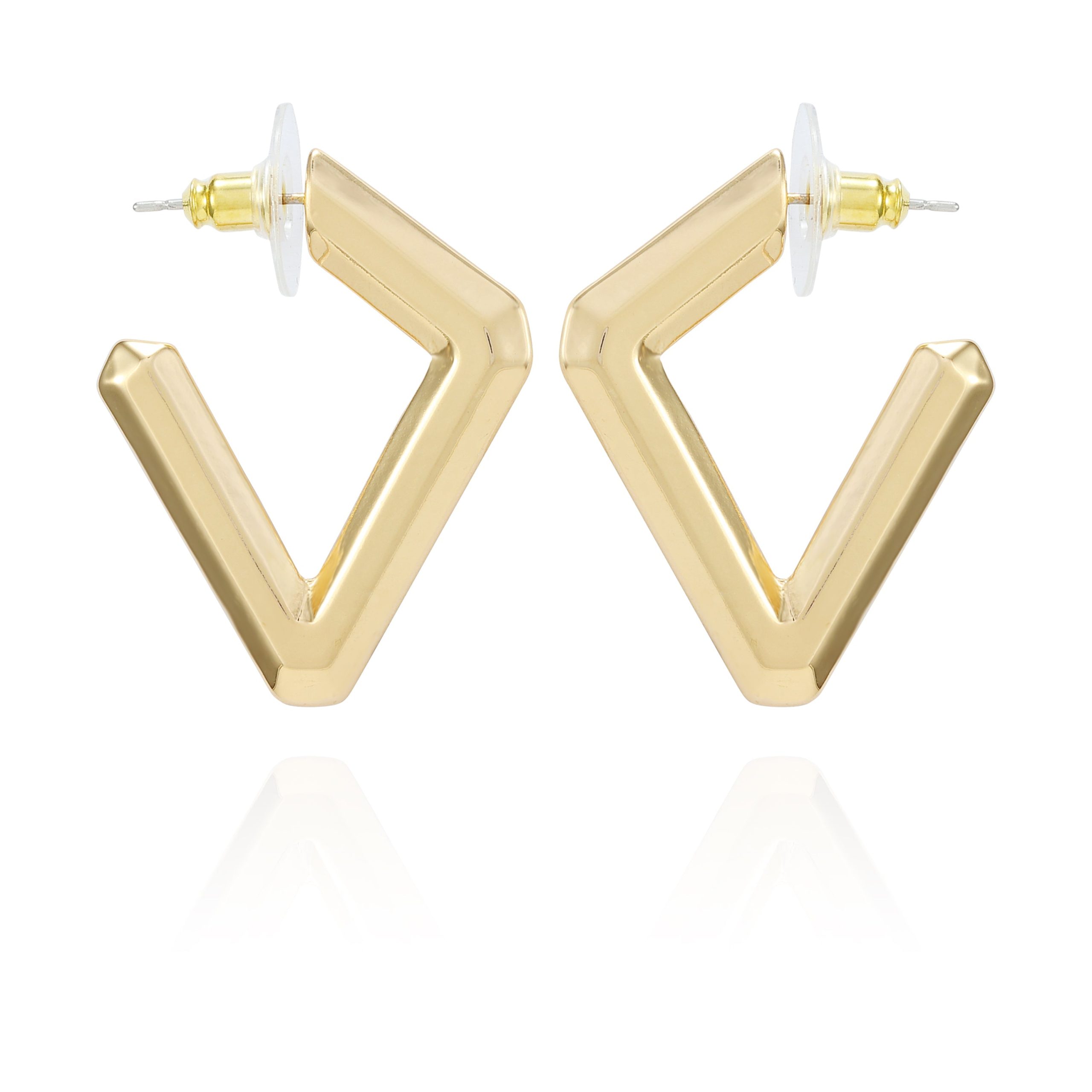 Diamond Shaped Hoop Earrings