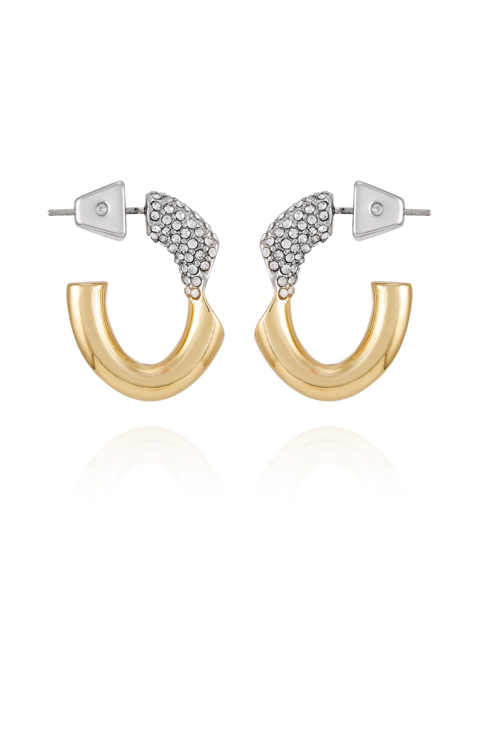 Goldtone & Crystal Hoop Earrings