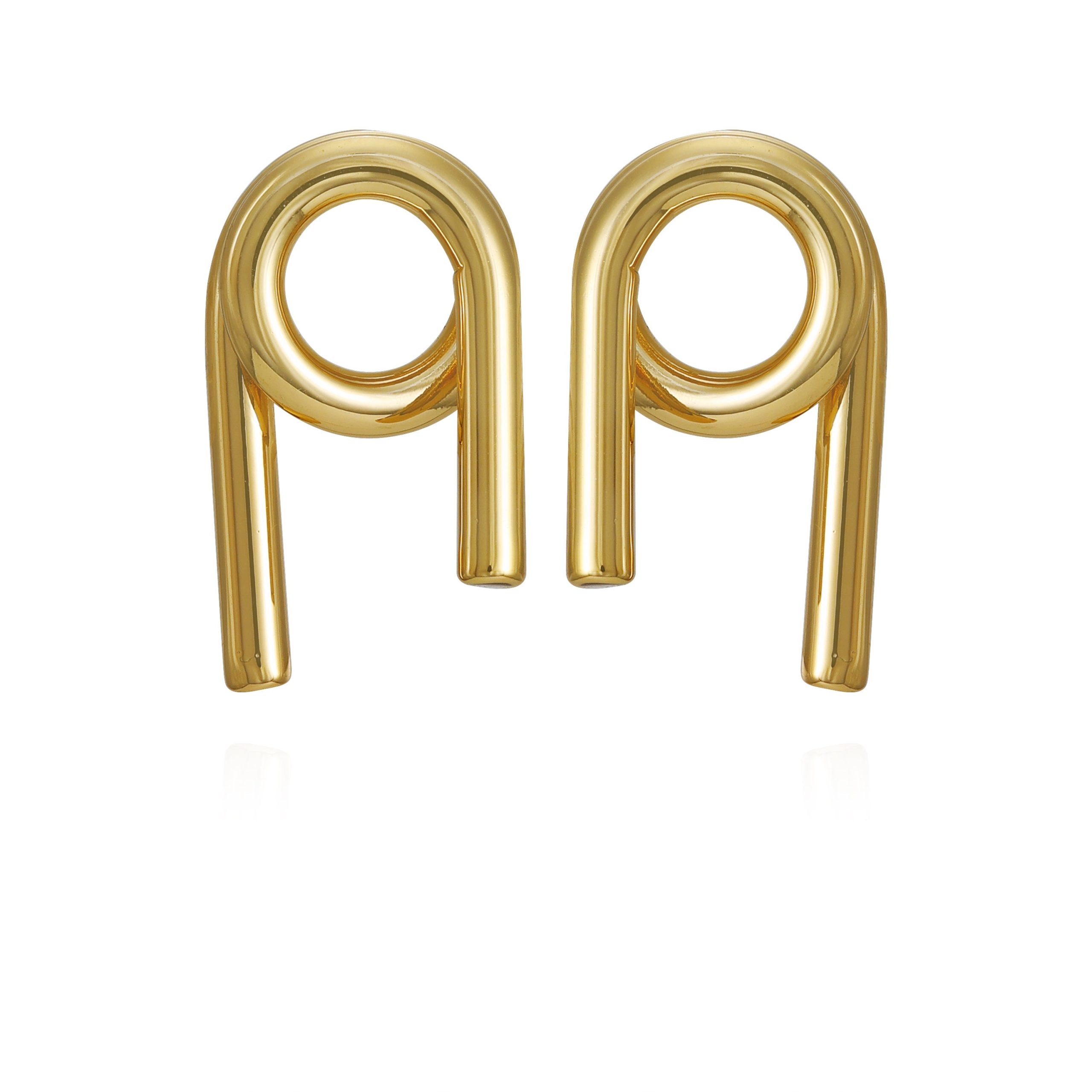 Goldtone Short Twisted Drop Earrings