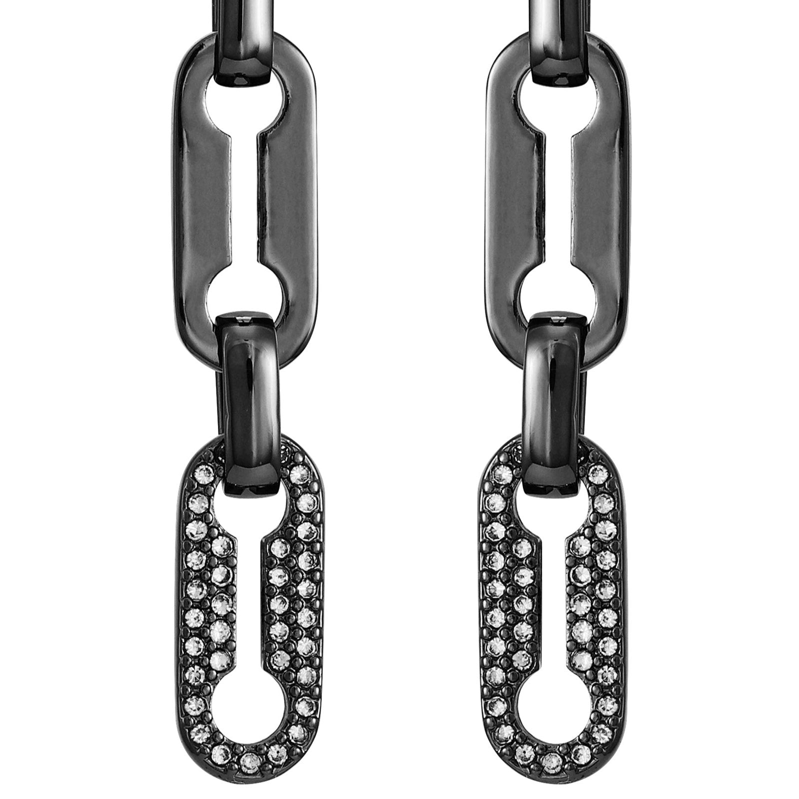 Hematite Link Dangle Drop Earrings - Image 2