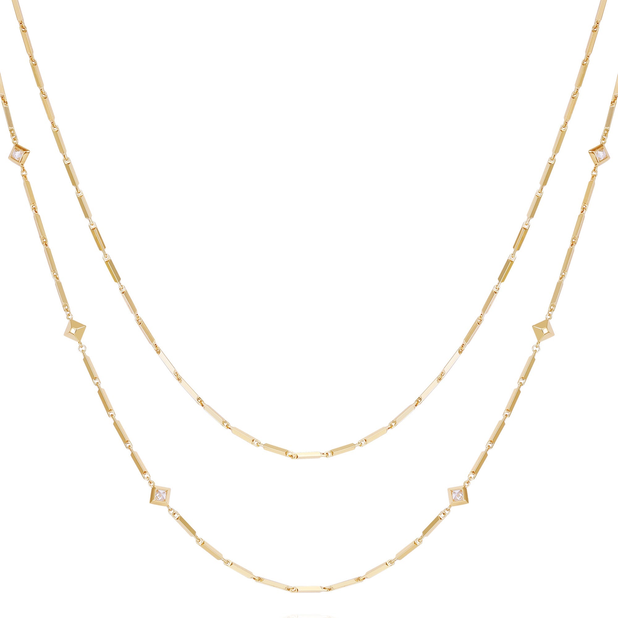 Goldtone Long Layered Necklace