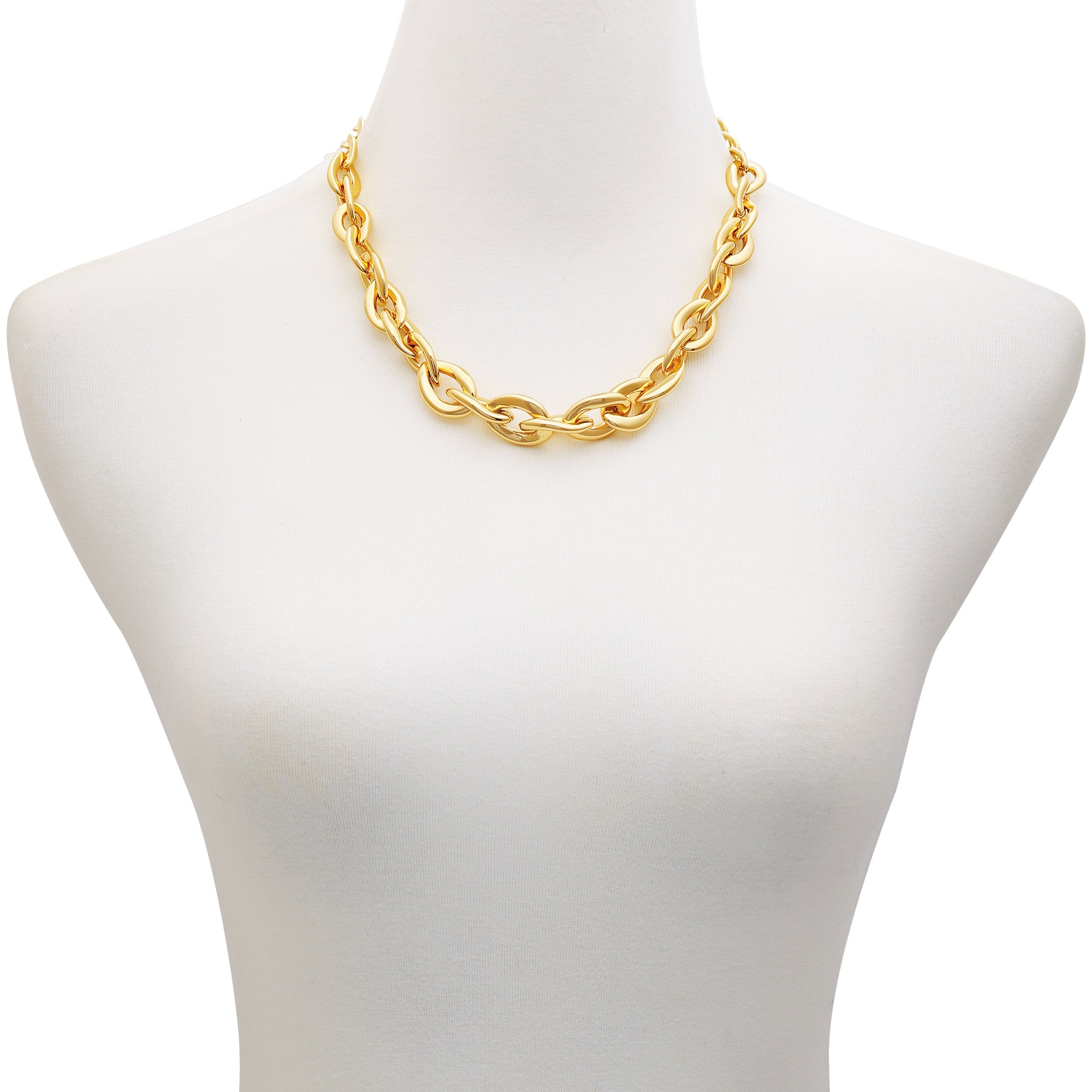 Goldtone Chunky Link Chain Necklace - Image 2