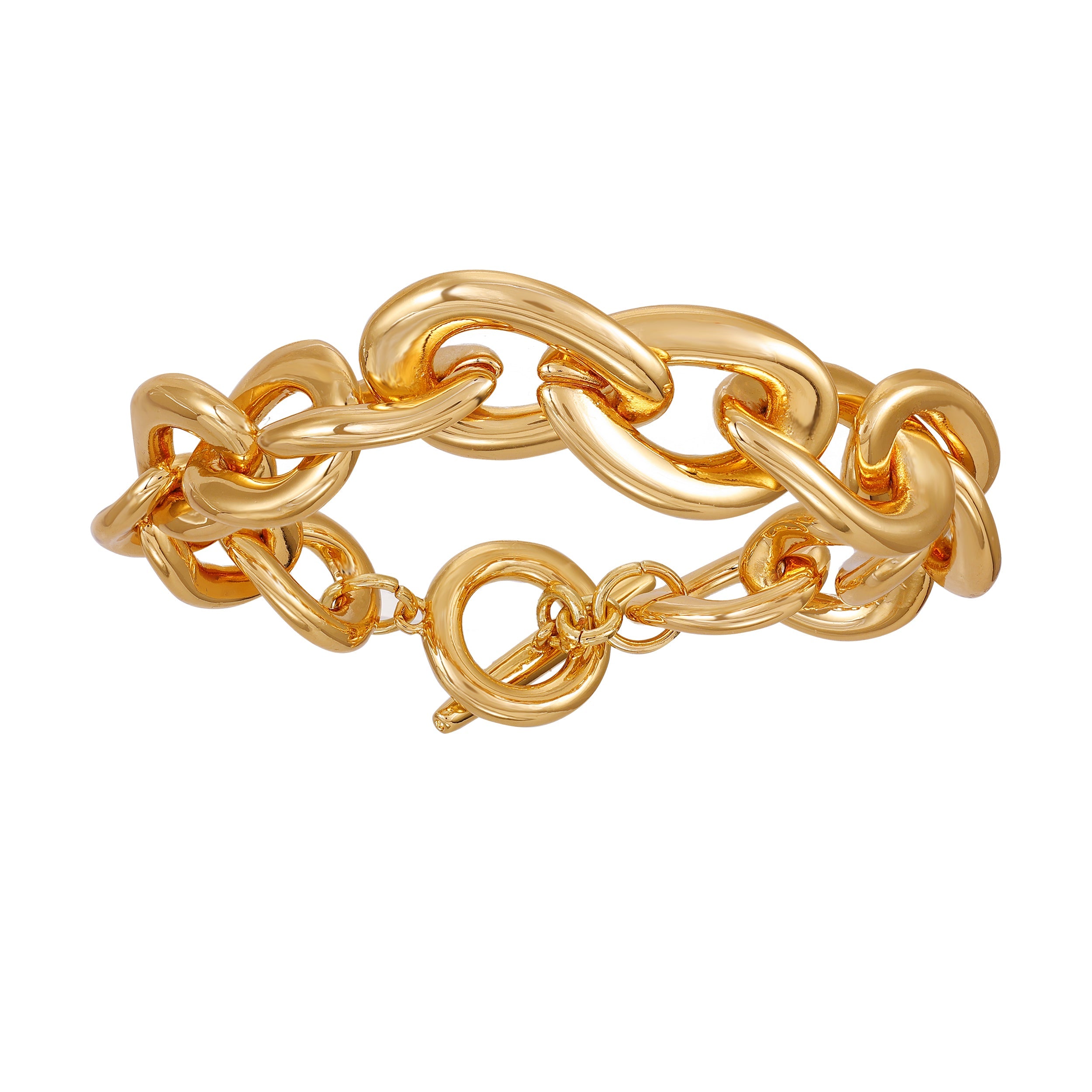 Goldtone Link Toggle Bracelet - Image 3