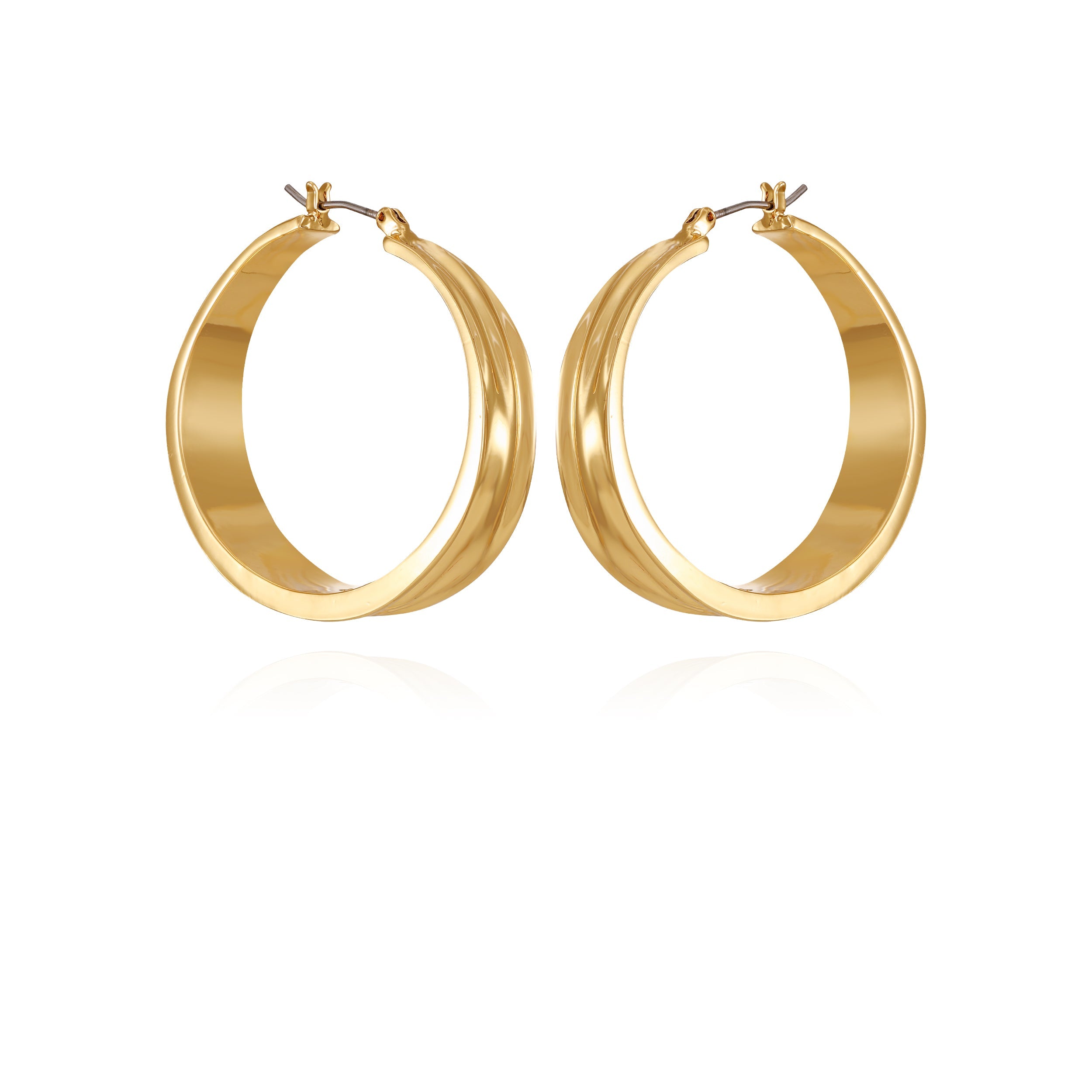 Goldtone Organic Hoop Earrings