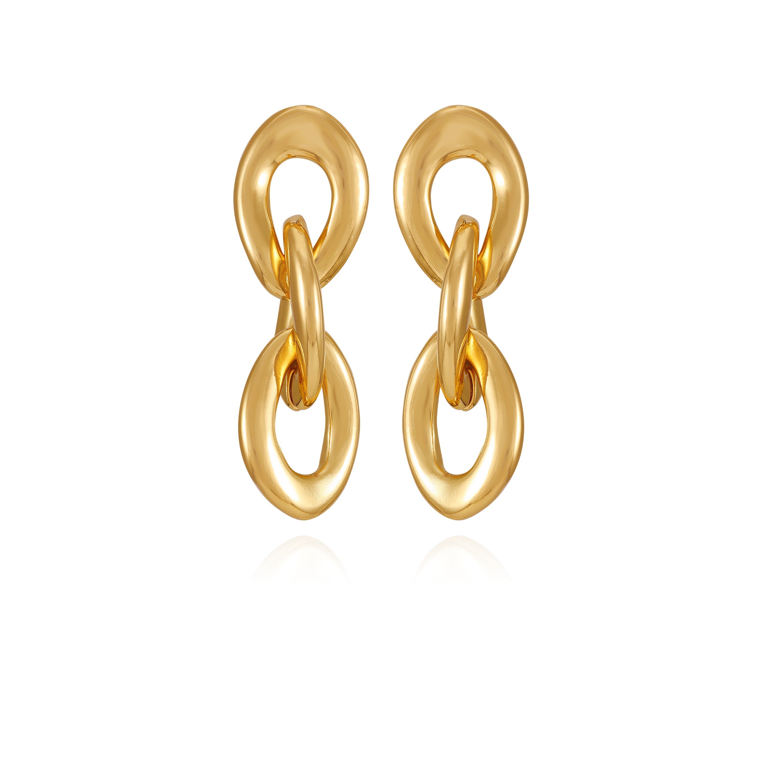 Goldtone Interlocked Link Drop Earrings