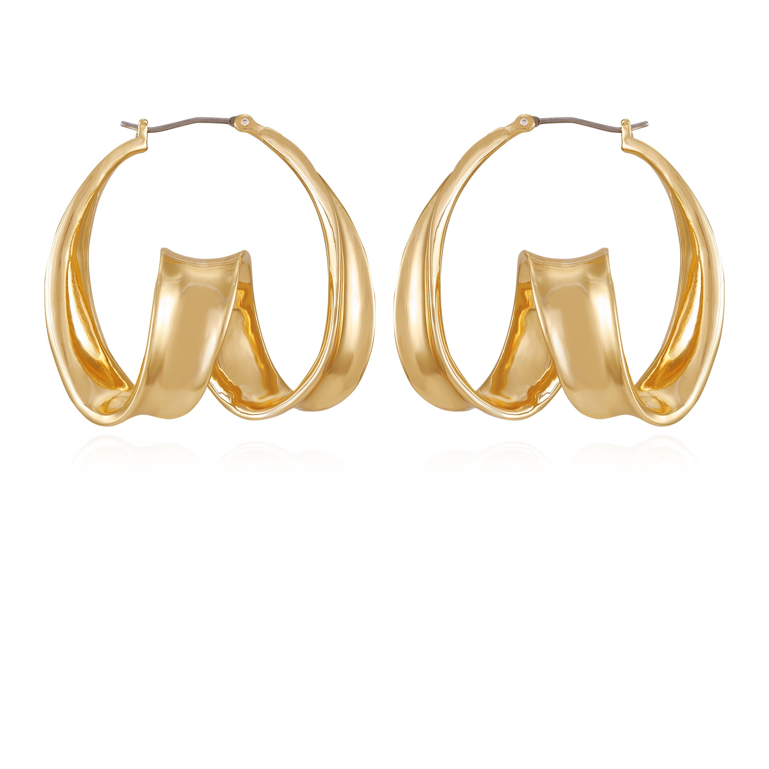 Goldtone Spiral Hoop Earrings