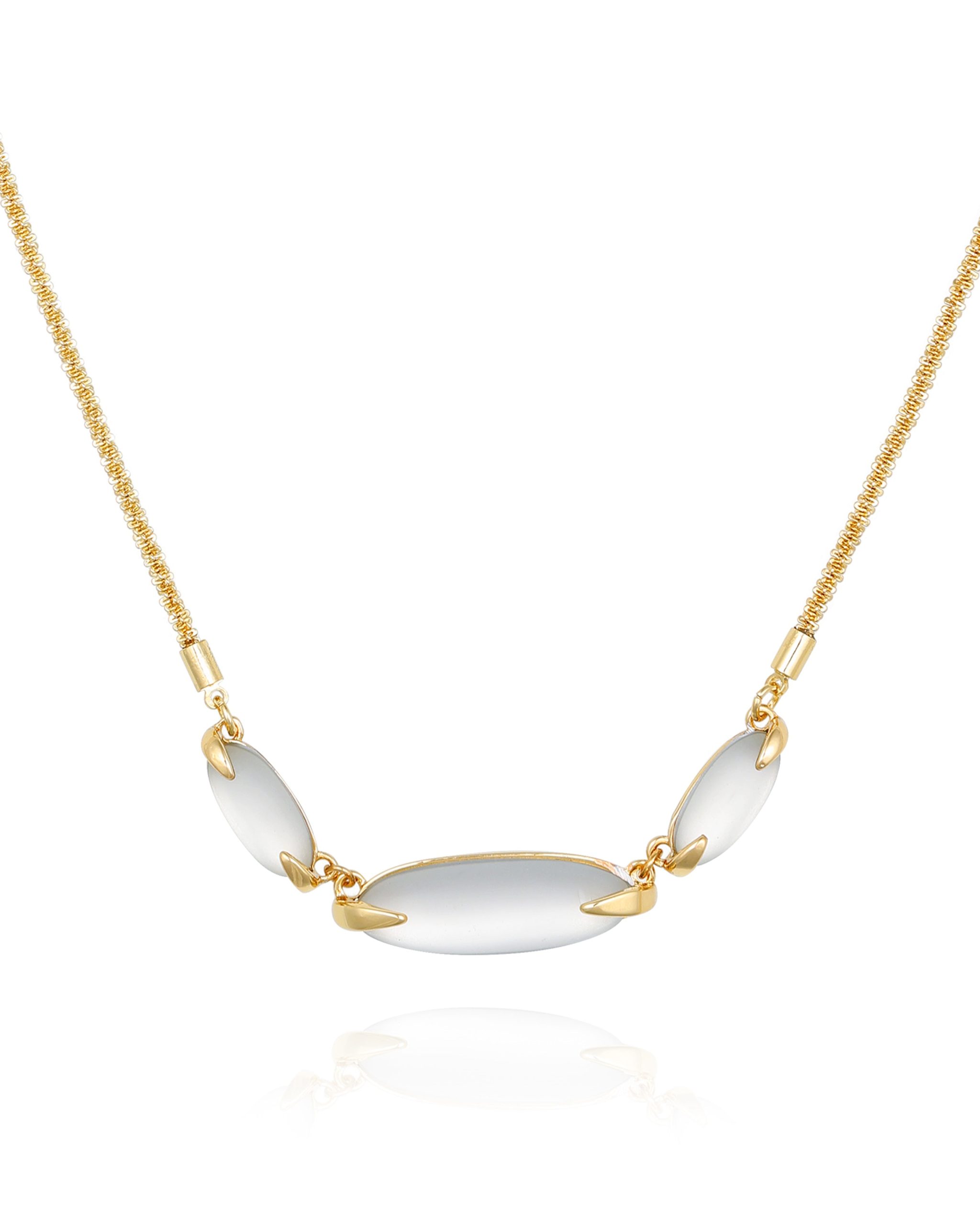 Goldtone Stone Collar Necklace - Image 2