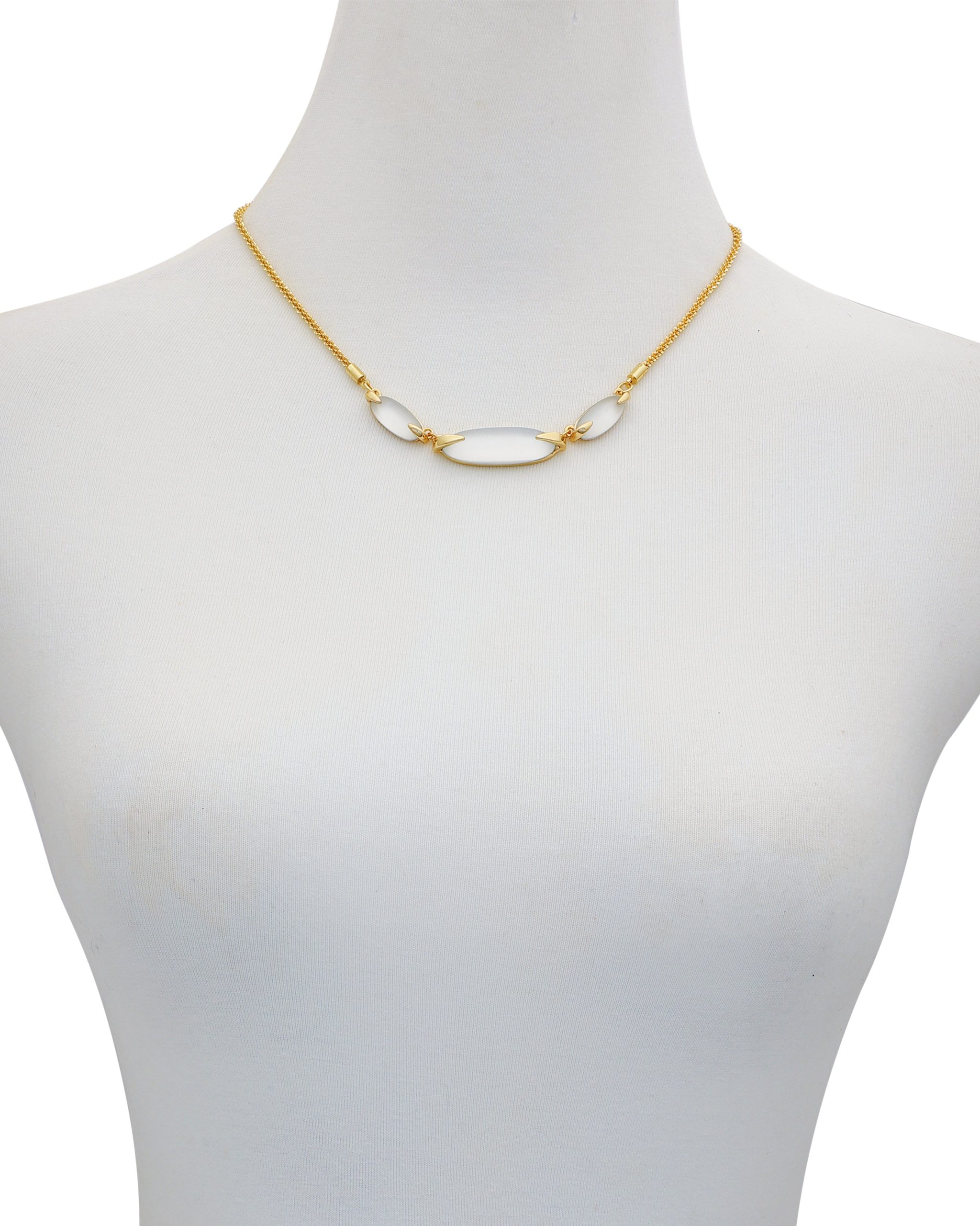 Goldtone Stone Collar Necklace - Image 3