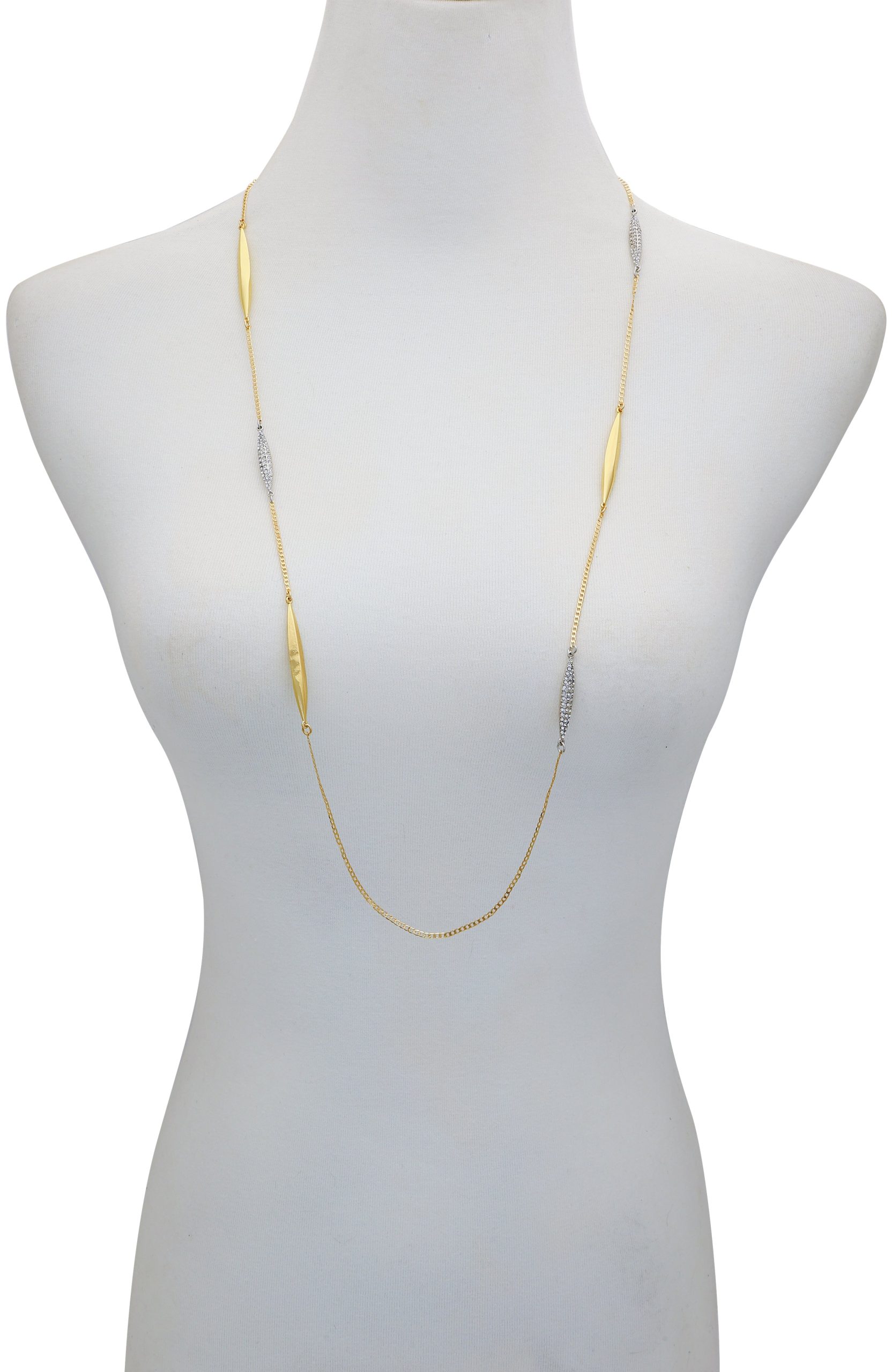 Two Tone Long Chain Necklace - Image 3