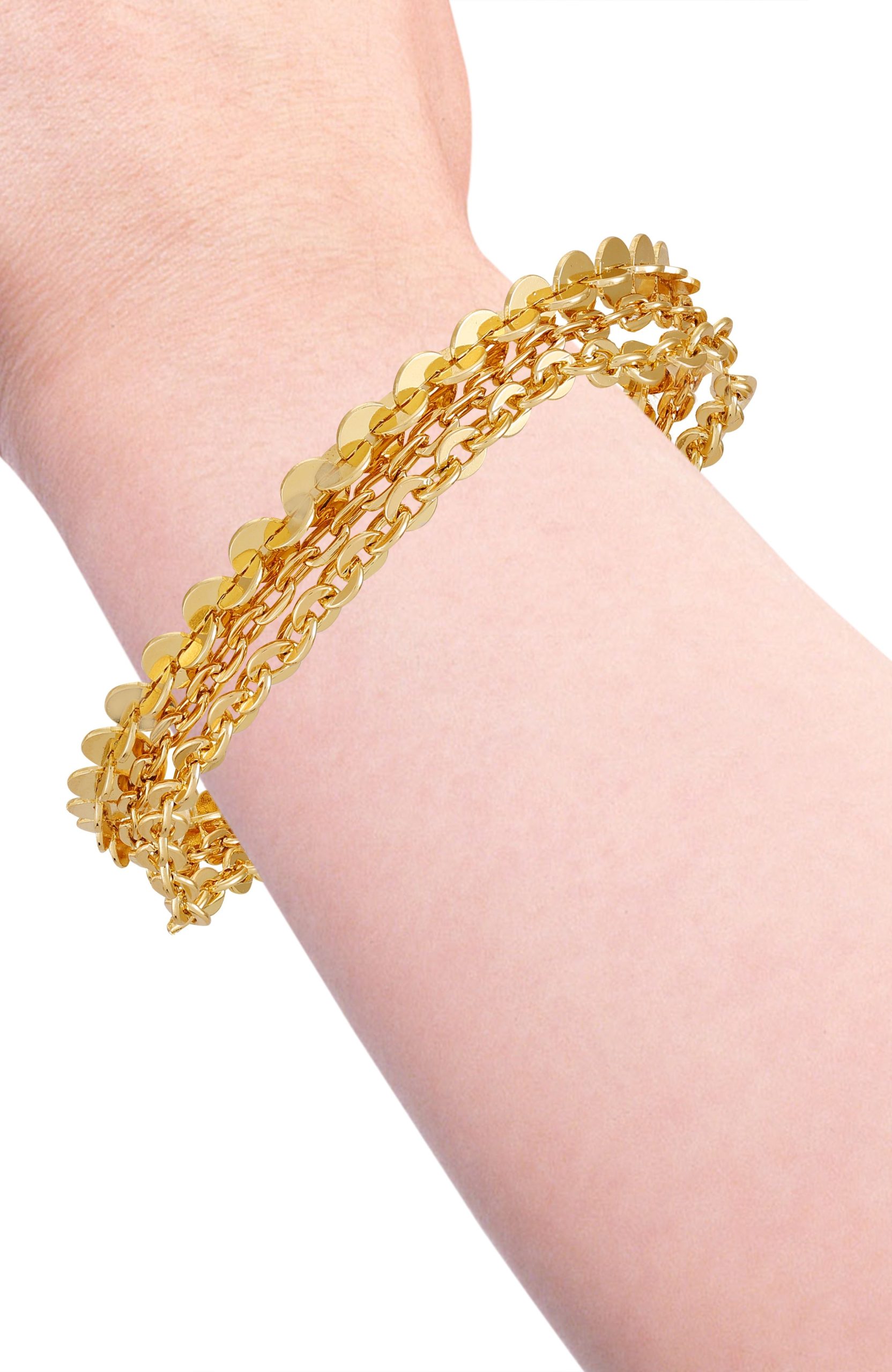 Multi Strand Goldtone Toggle Bracelet - Image 3