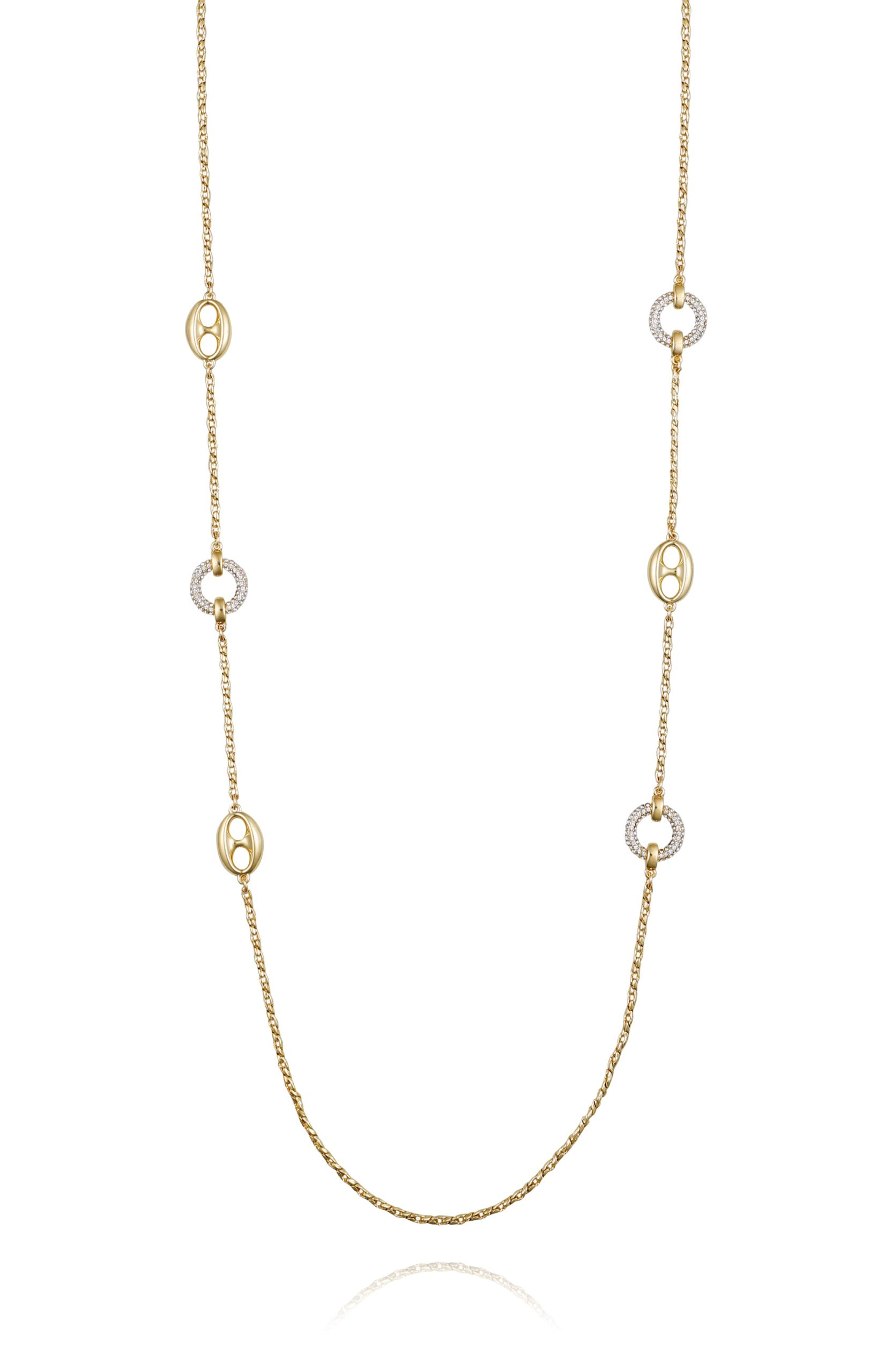Signature Mixed Link Pav?? Long Necklace