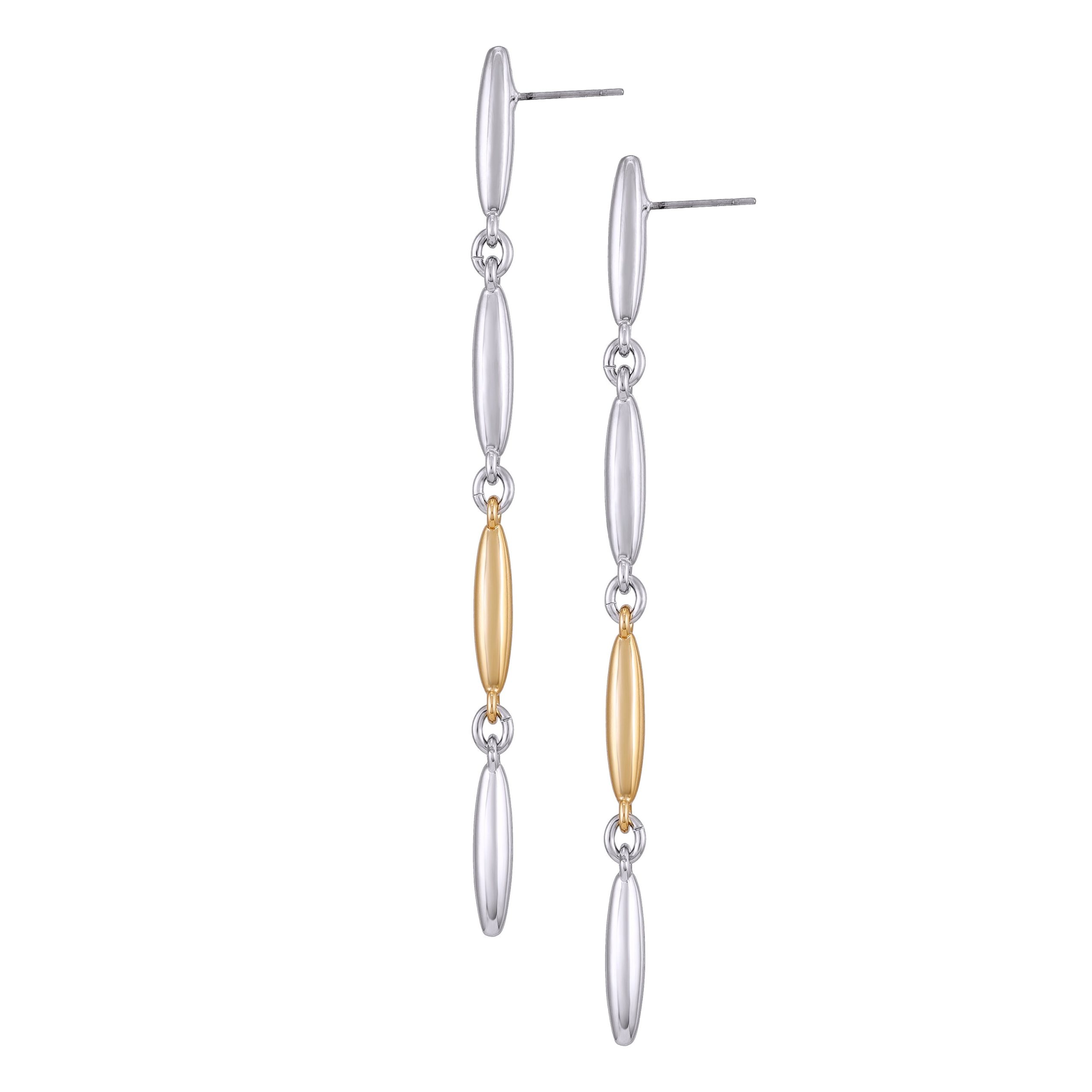 Two Tone Drop Earrings - Image 2