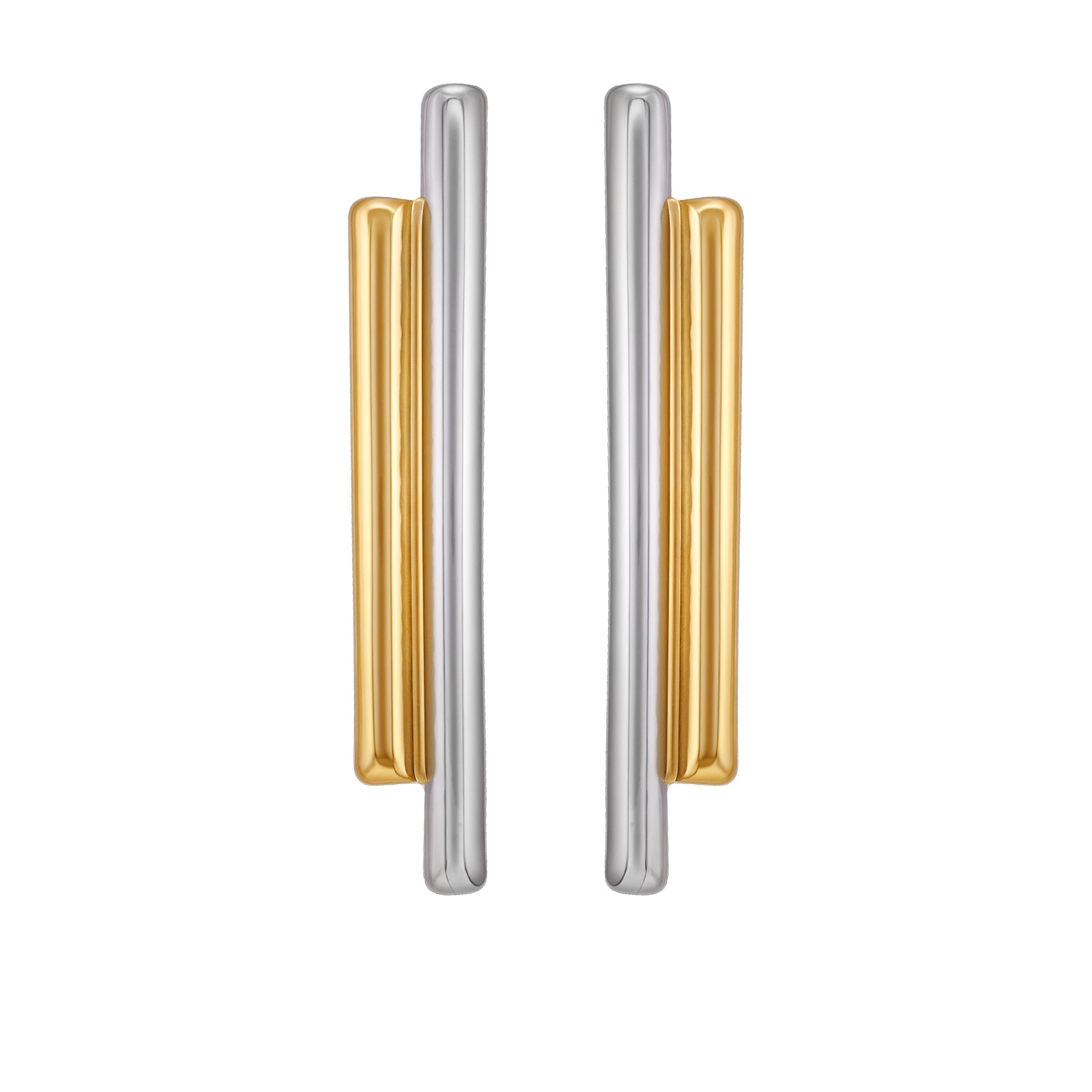 Two Tone Linear Earrings