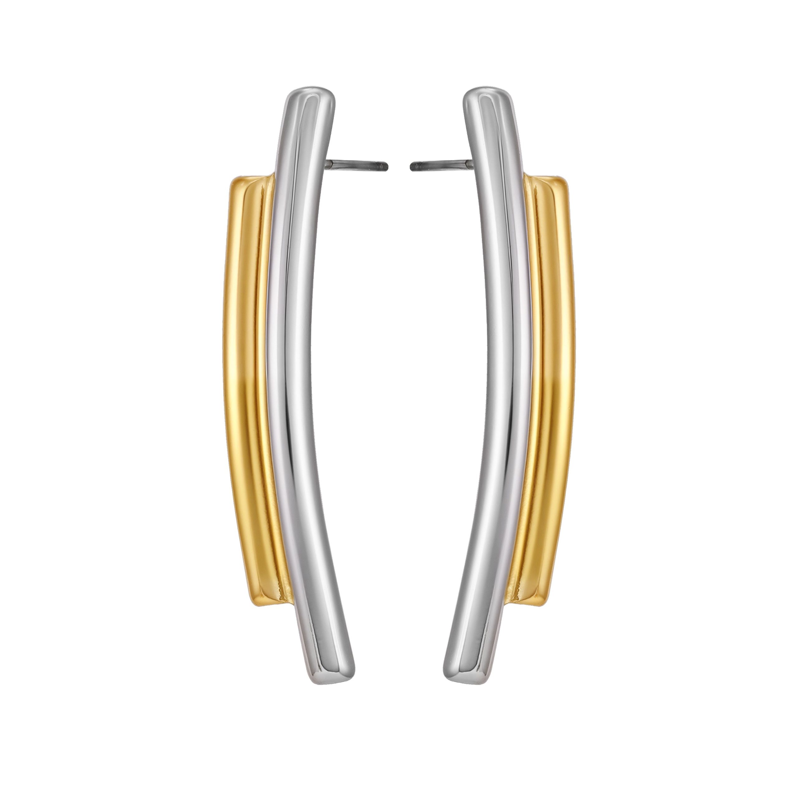 Two Tone Linear Earrings - Image 2