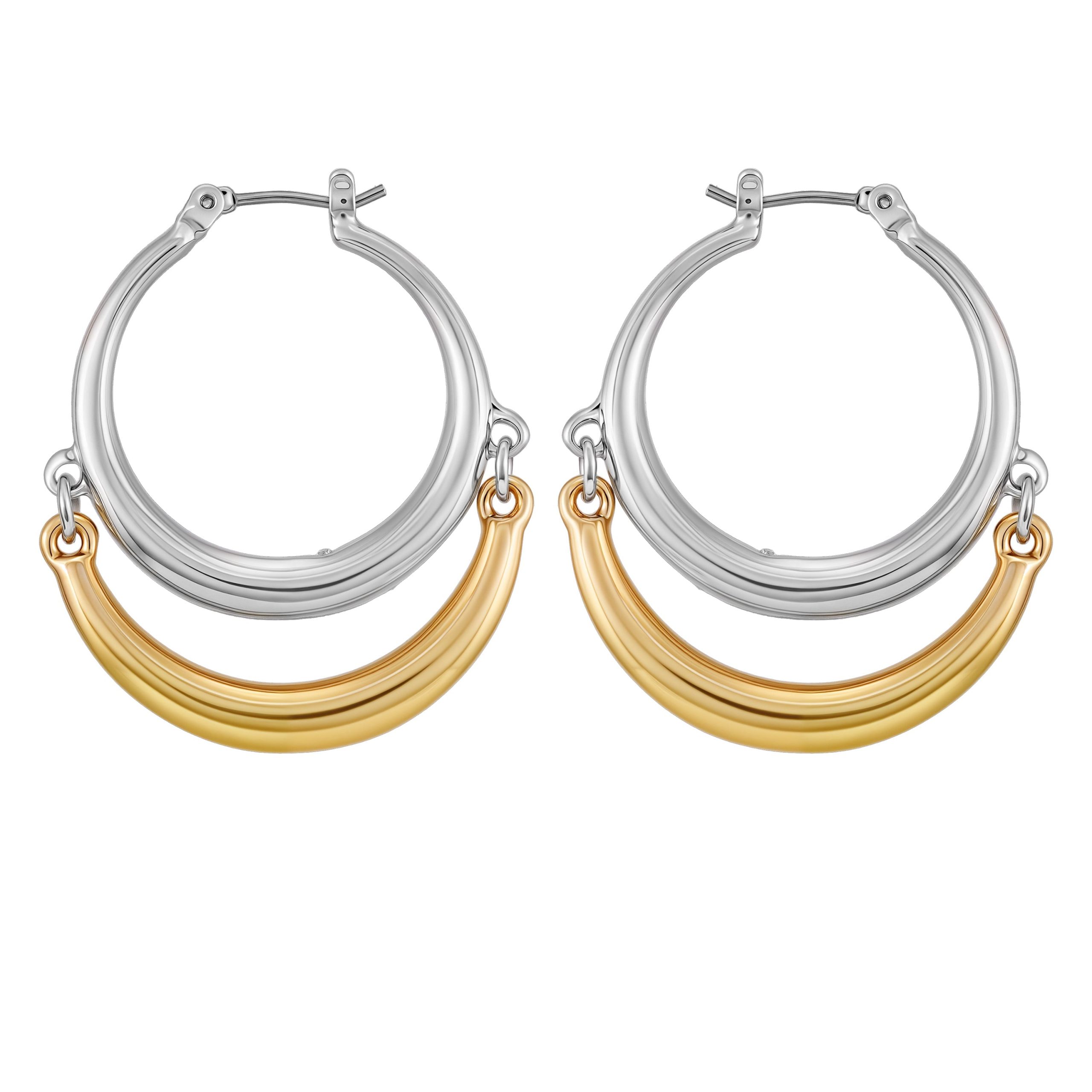 Two Tone Hoop Earrings