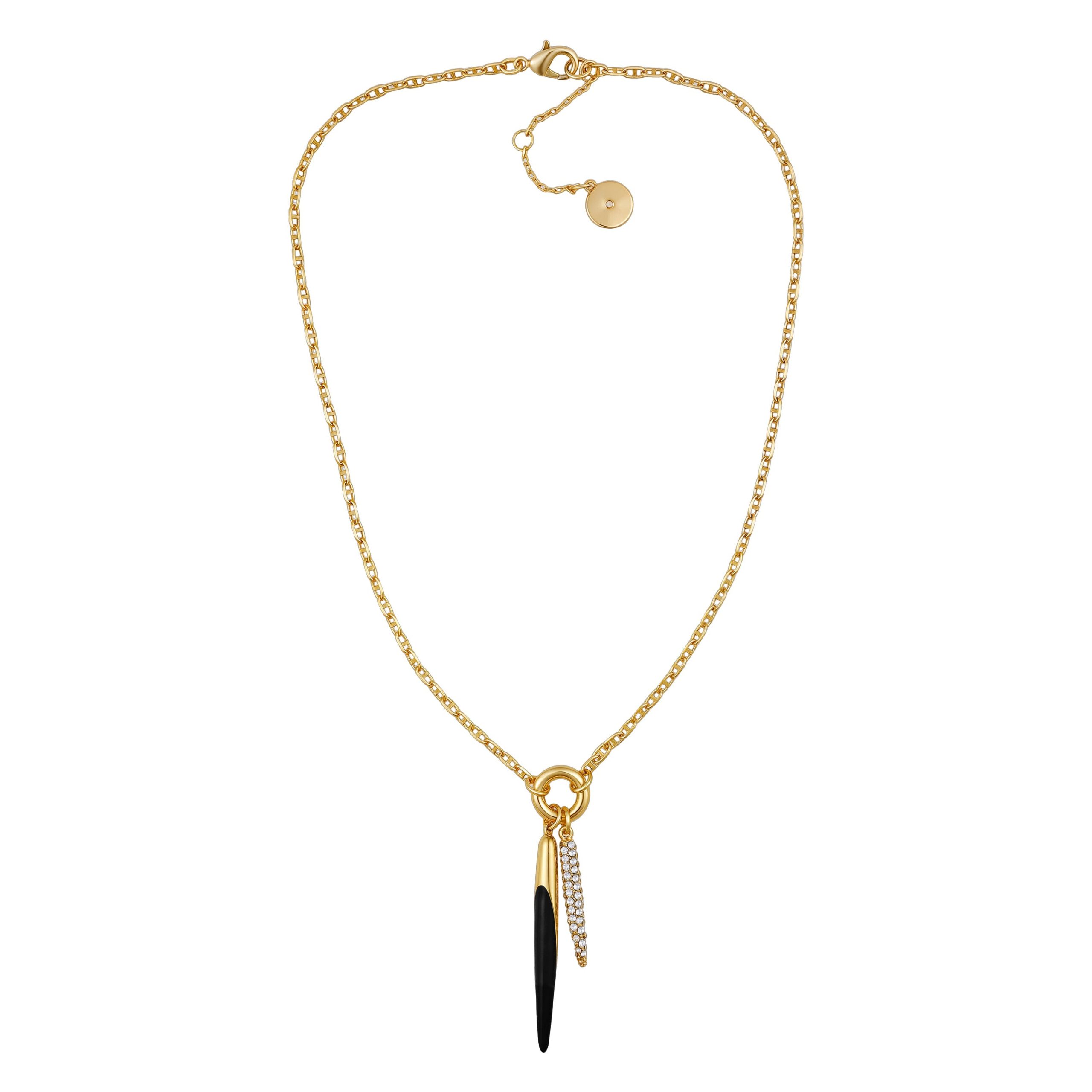 Pendant Necklace With Black And Crystal Accents - Image 2