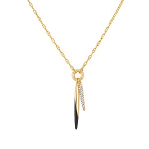 Pendant Necklace With Black And Crystal Accents