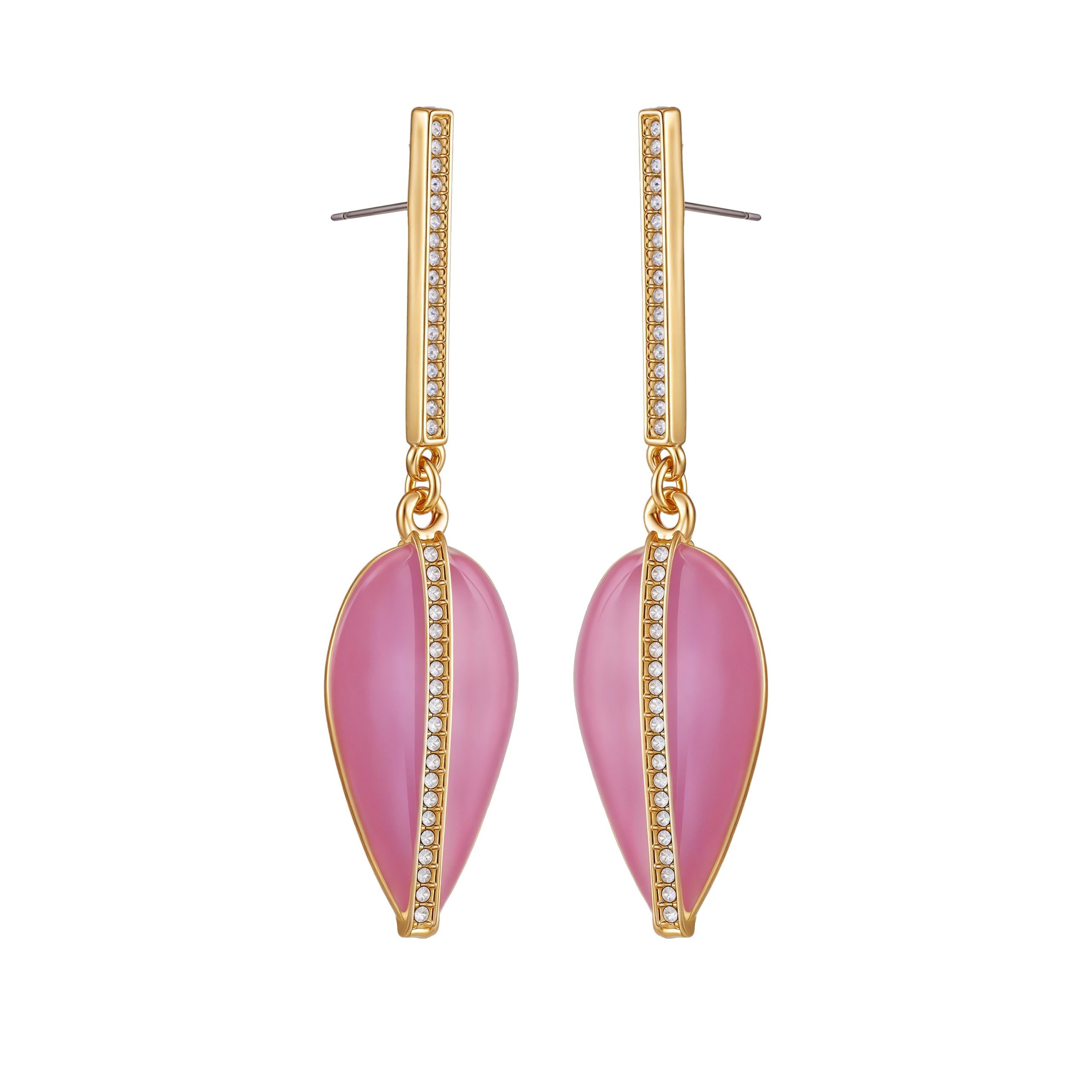 Gold Tone Drop Earrings - Image 2