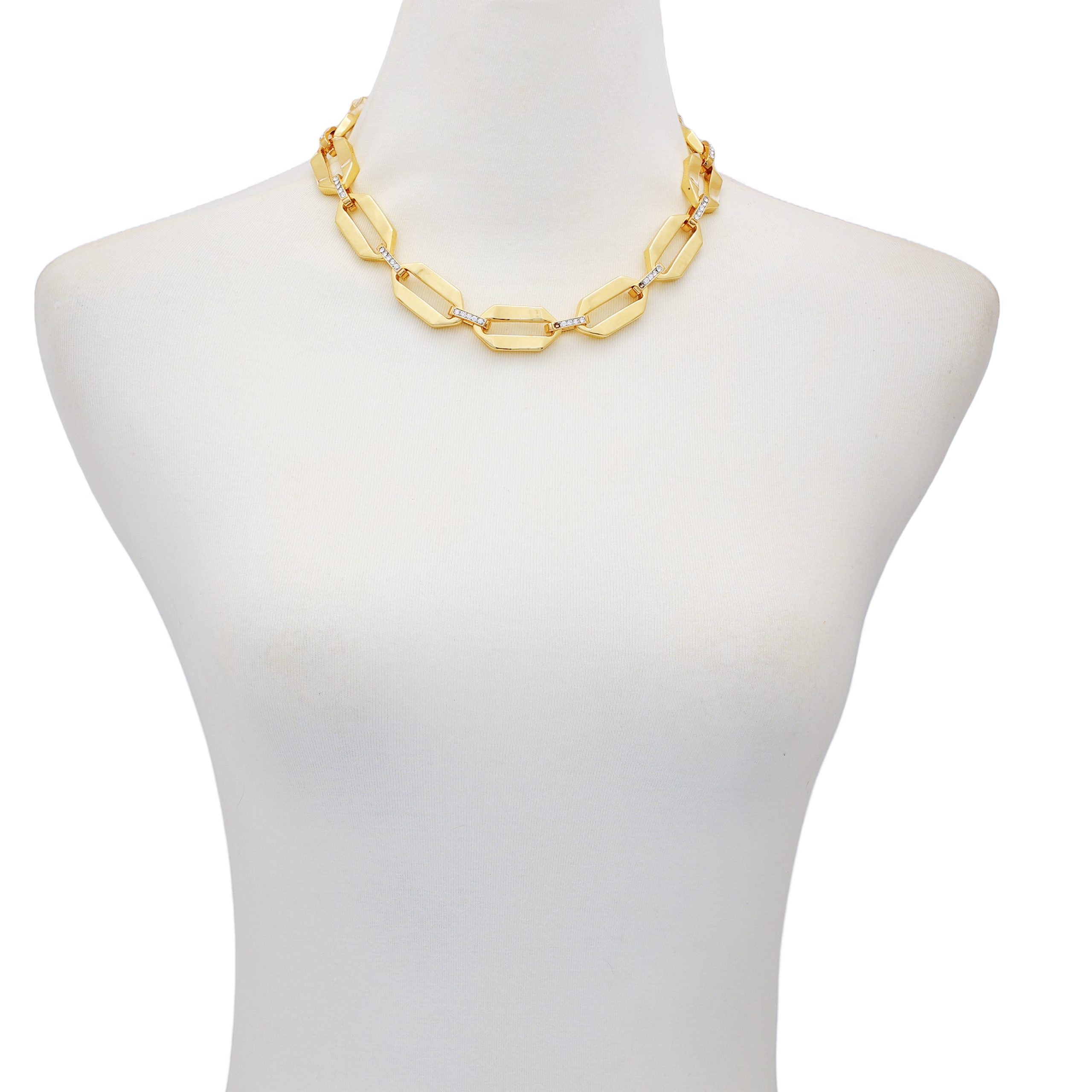 Statement Goldtone Link Necklace - Image 3