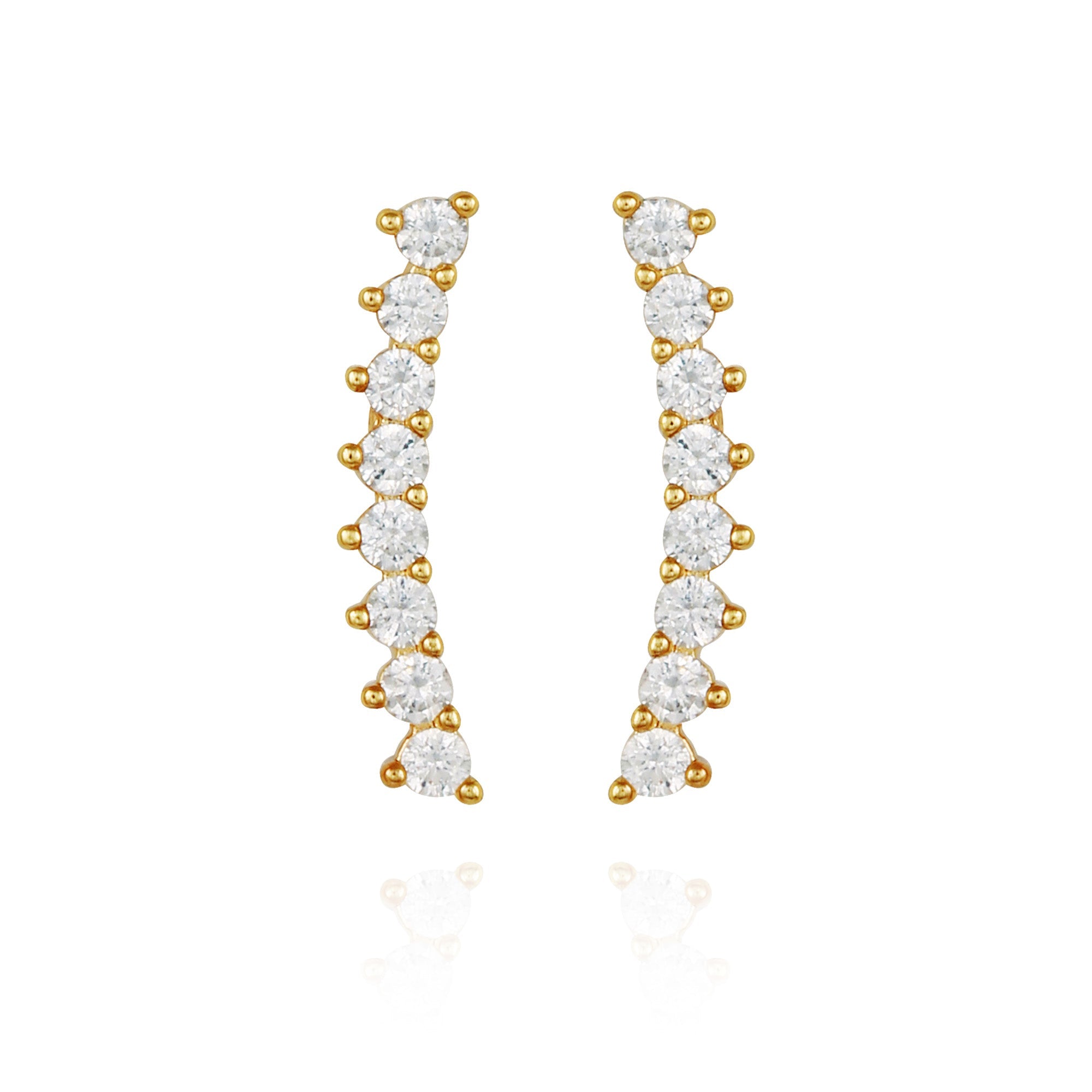 Cubic Zirconia Climber Earrings