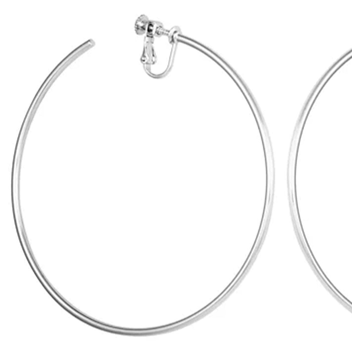Extra Large Open Hoop Clip On Earrings - Image 2