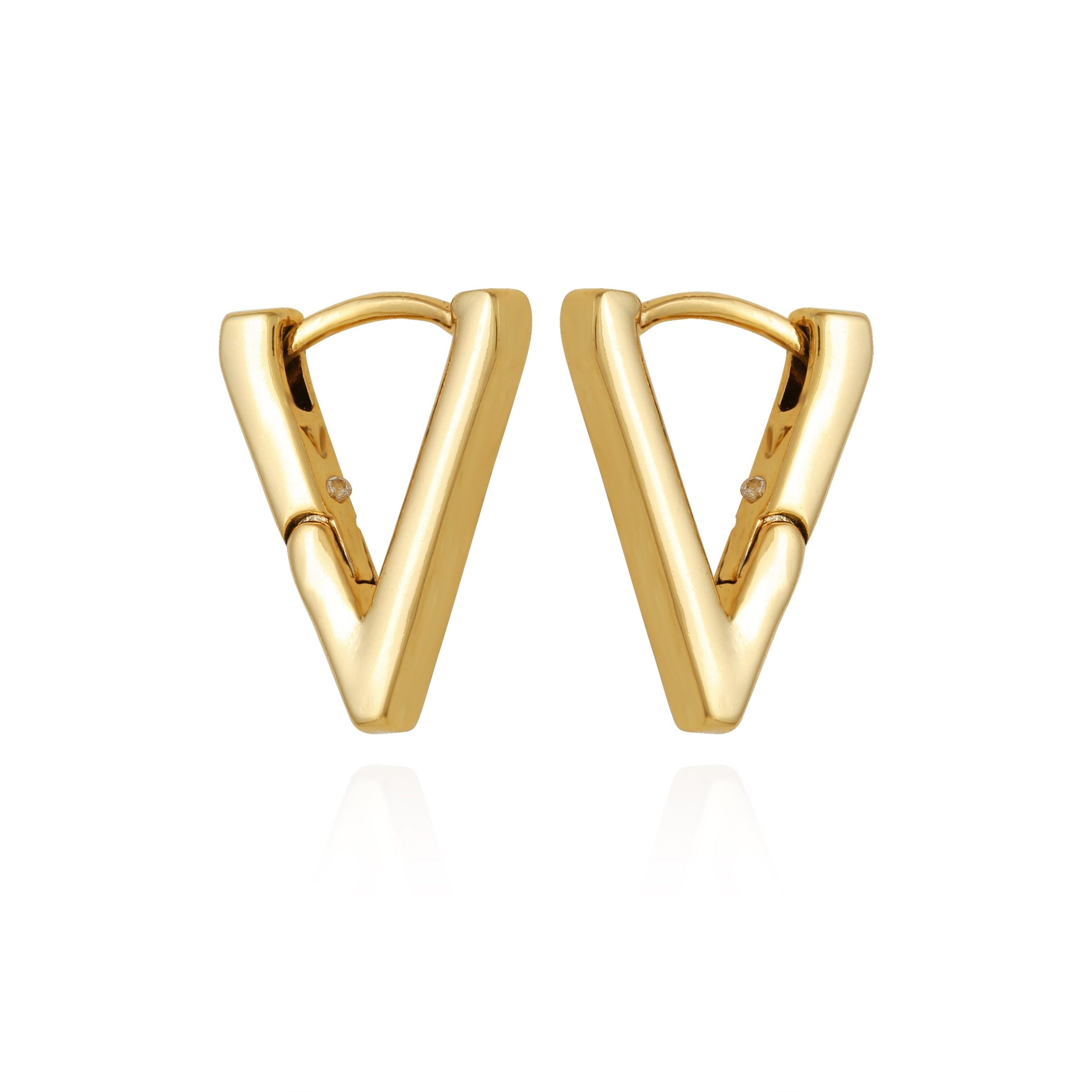 V-Hinge Huggie Earrings