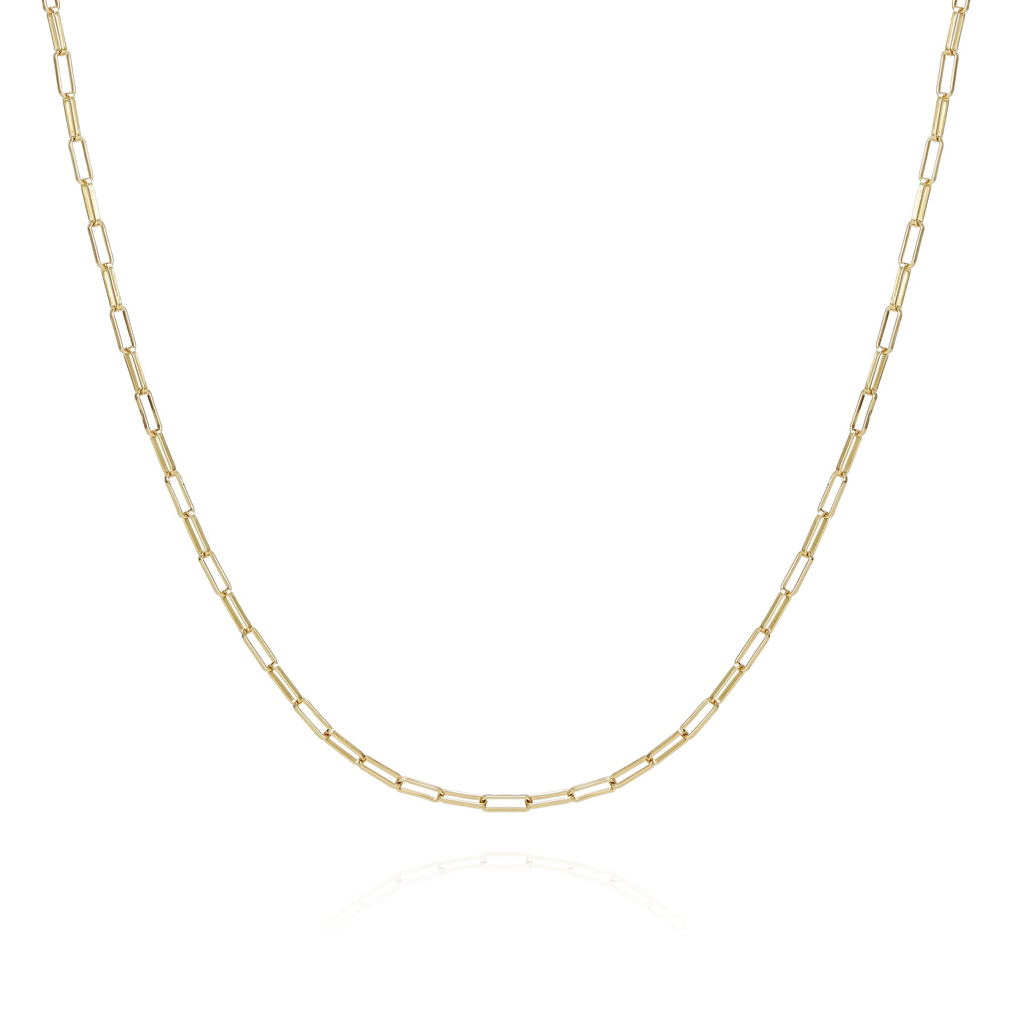 Goldtone Paper Clip Chain Link Necklace